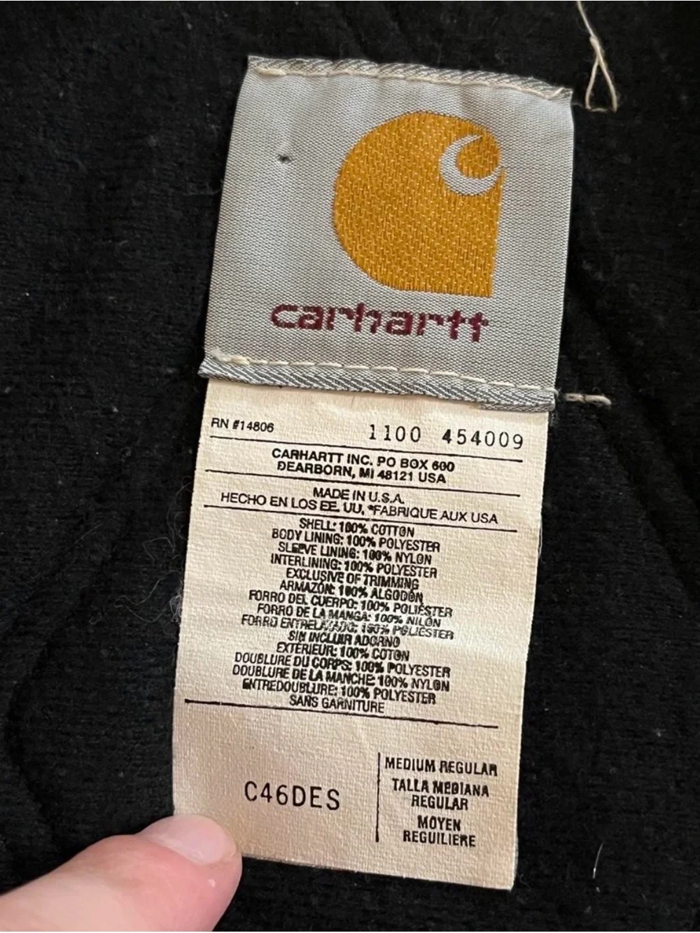 Vintage Carhartt Blanket C46DES Quilt Lined Duck Brown Coat Size M Jacket 90s